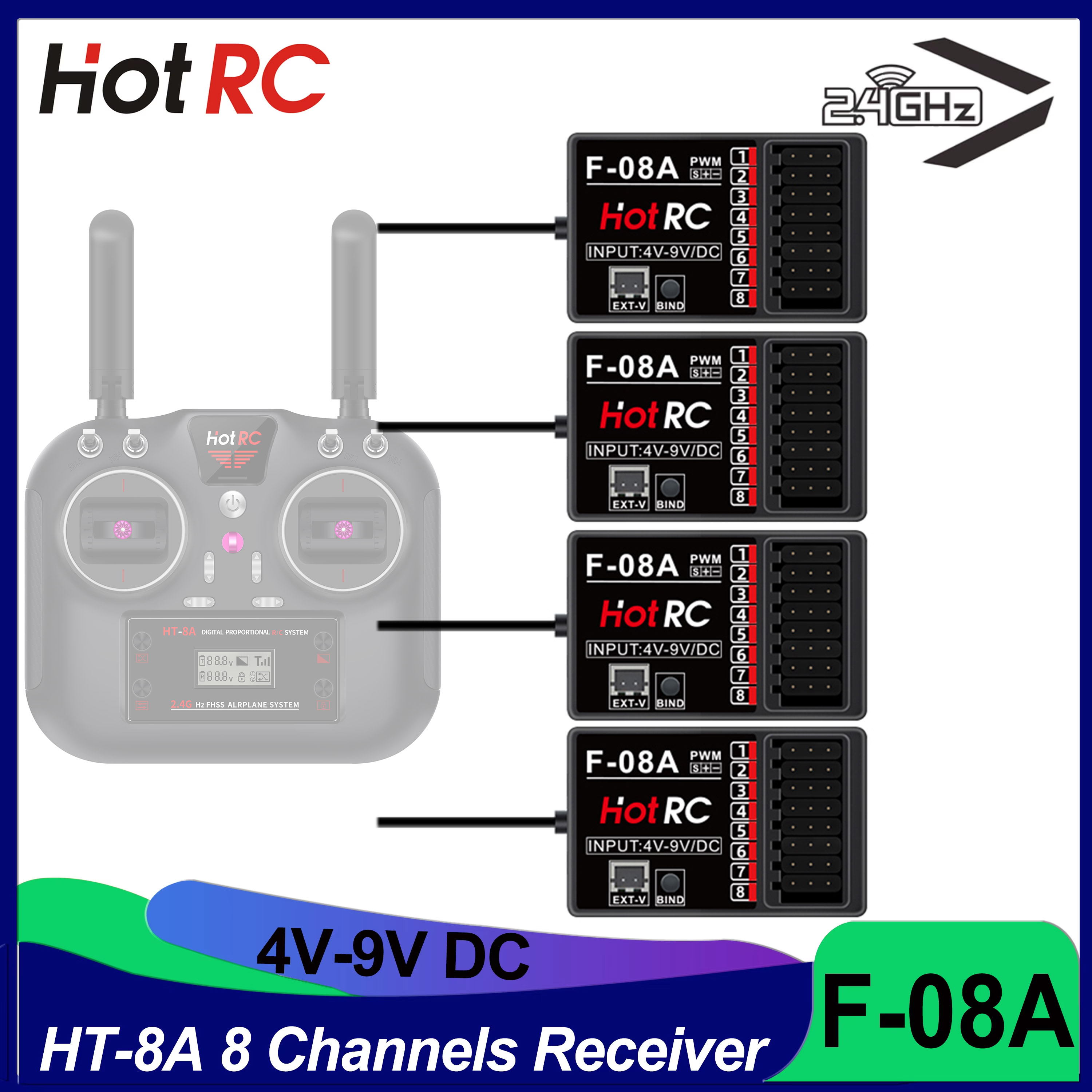 Drone And Car - HOTRC RC Model Parts 8 Channels