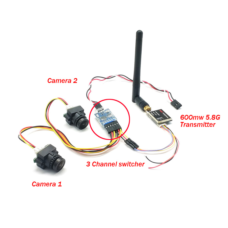 Fpv Camera Cmos - EWRF FPV Dual Camera System 1000TVL