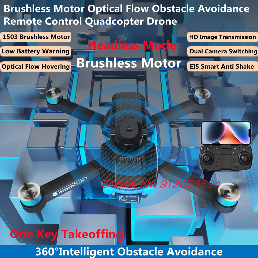 Drone Rc S1S - Brushless Obstacle Avoidance Remote Control Quadcopter