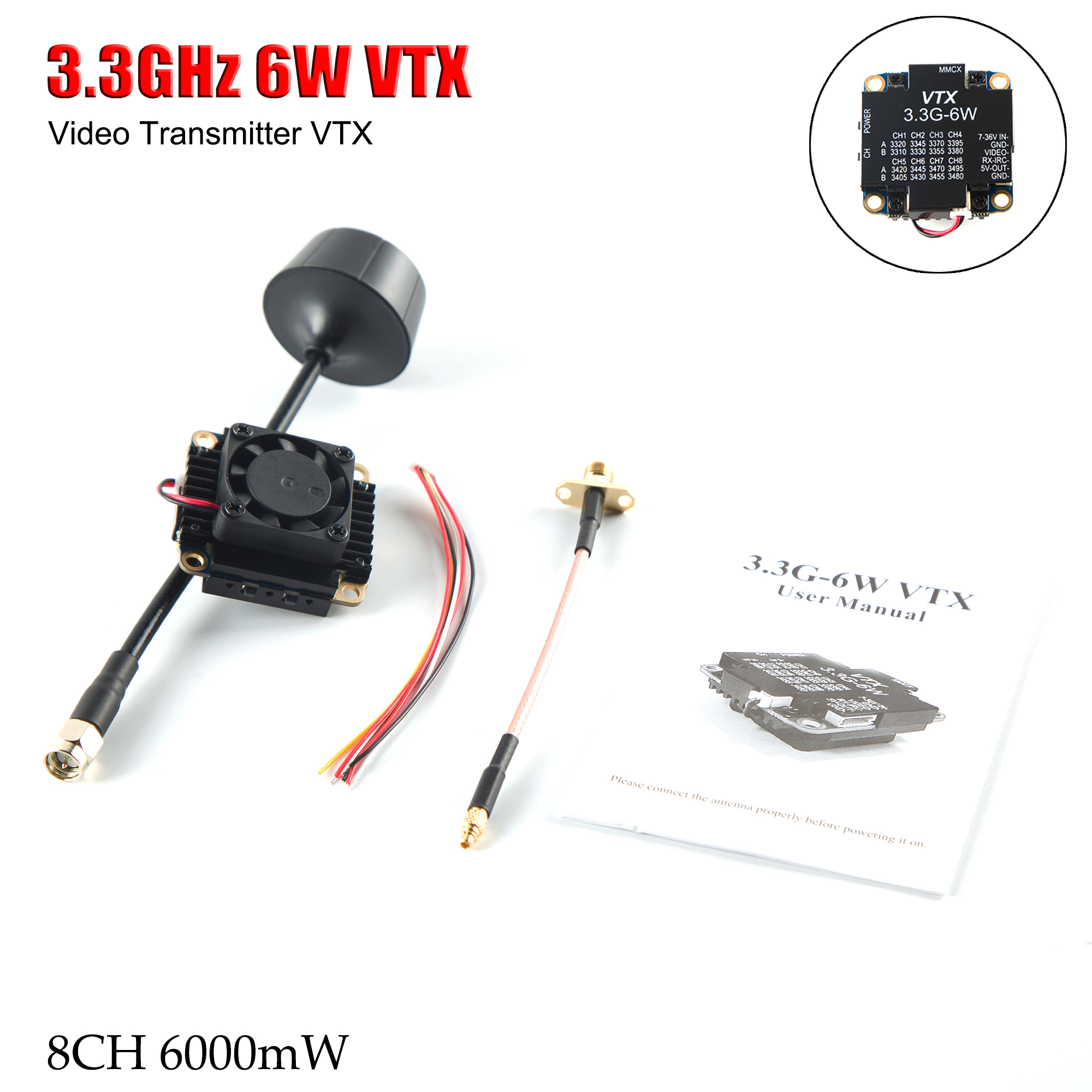 Drone Rc Control - FPV Video Transmitter 3.3G 6W VTX