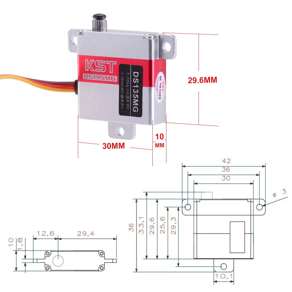 KST DS135MG Digital Servo 4.8V - Rc Wing Glider ulasan dan harga