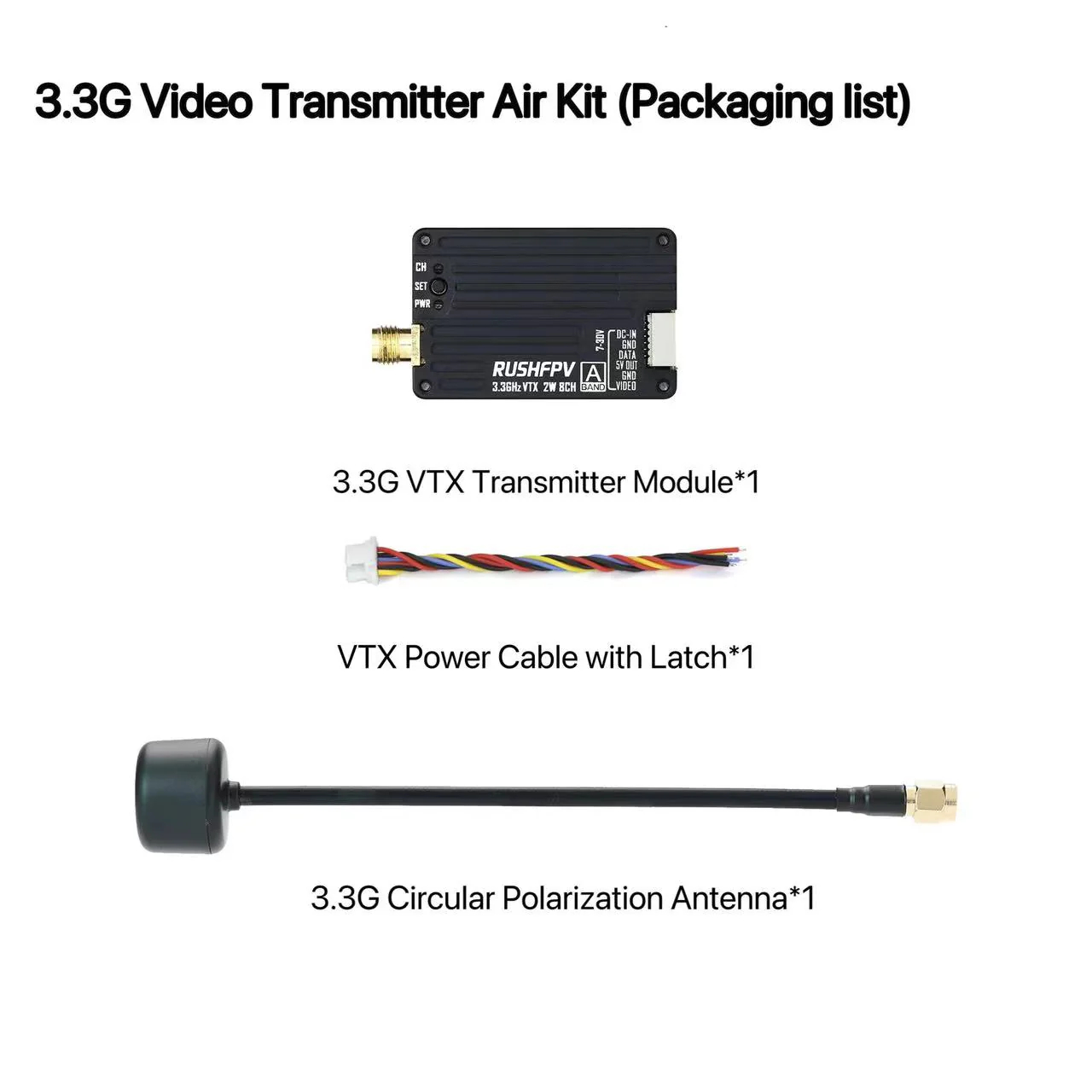 RUSHFPV 3.3G 2W VTX Transmitte - Drone Rc Control ulasan dan harga