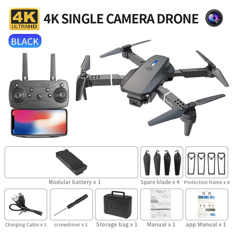 E88 ProIntelligent Folding Dro - Drone Rc Team City ulasan dan harga