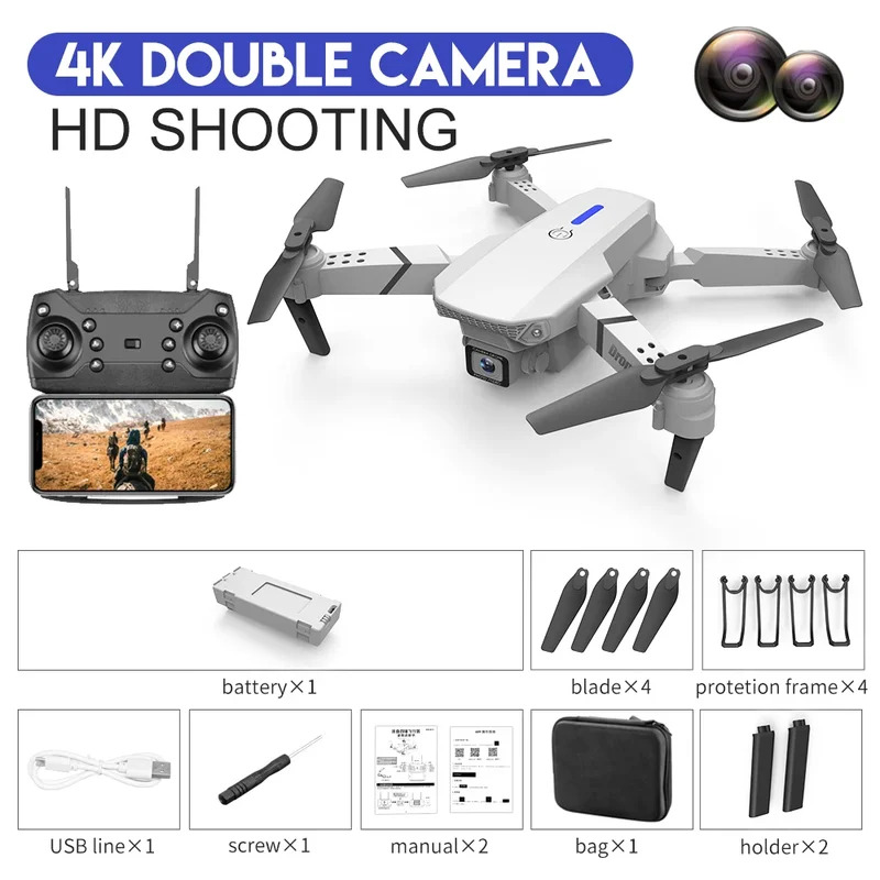 E88 ProIntelligent Folding Dro - Drone Rc Team City ulasan dan harga