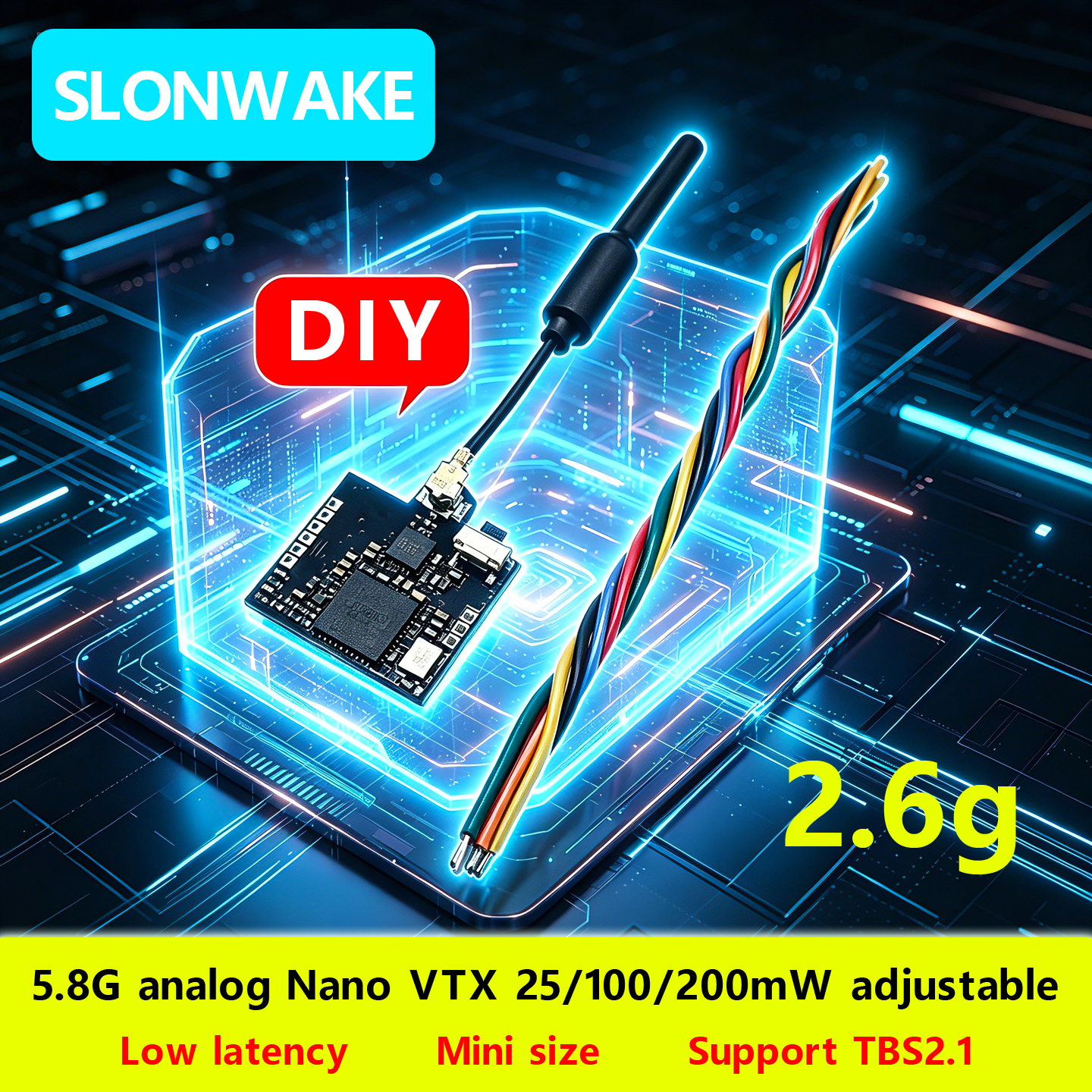 SLONWAKE Nano 5.8G 48CH 200mW  - Drone Rc Control ulasan dan harga