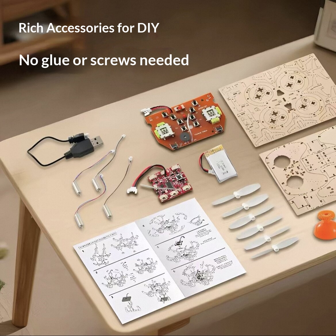 2026 New Wooden DIY Assembled  - Drone Rc Control ulasan dan harga
