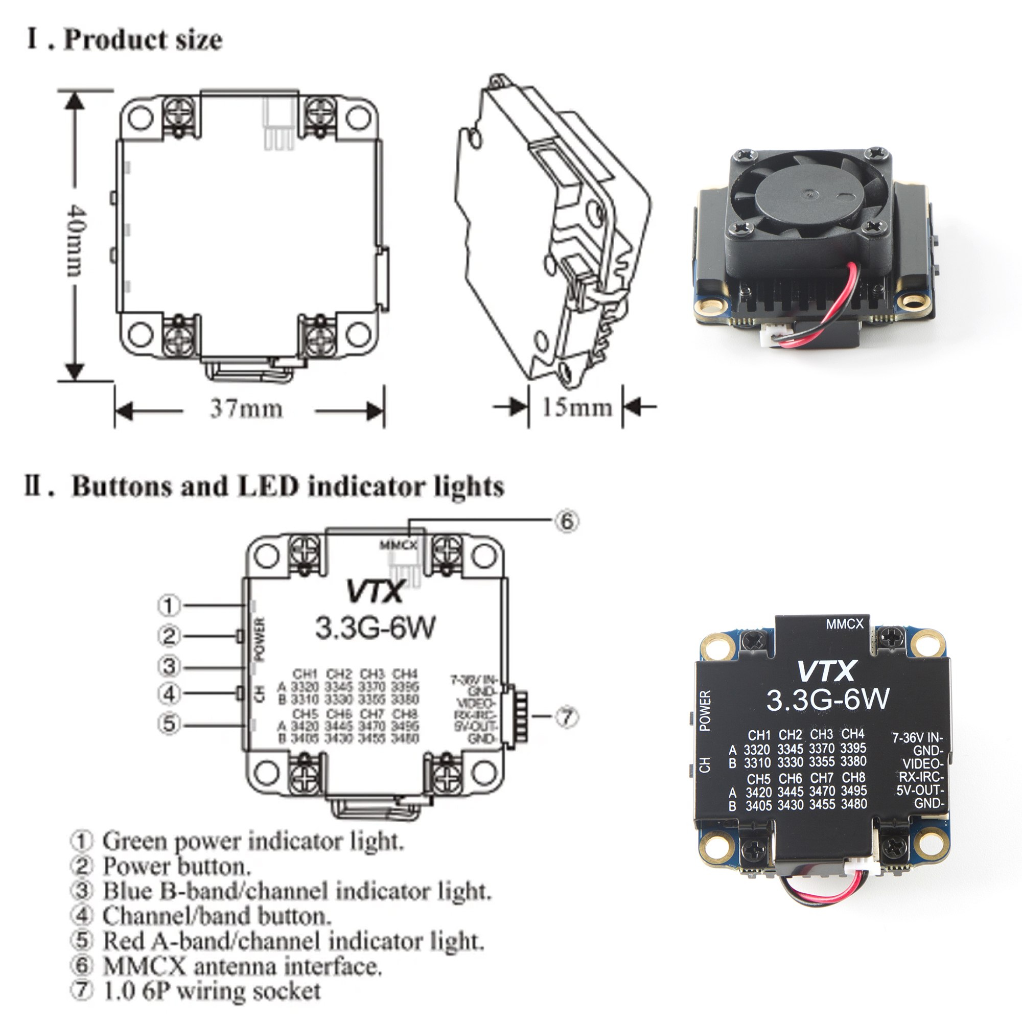 FPV Video Transmitter 3.3G 6W  - Drone Rc Control ulasan dan harga